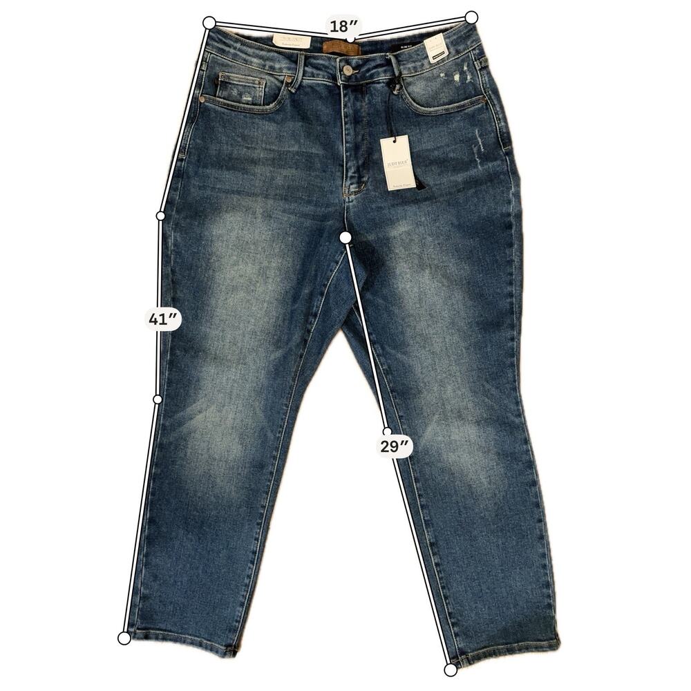 Judy Blue Jeans Plus Sz 18 W Curvy Fit Medium Wash Tummy Control High Waist NWT - Picture 3 of 12